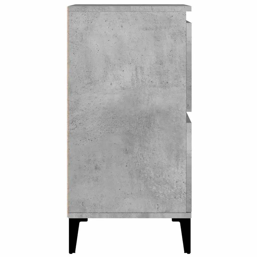 Grey Sideboard Storage Cabinet Engineered Wood Buffet Furniture Home Decor