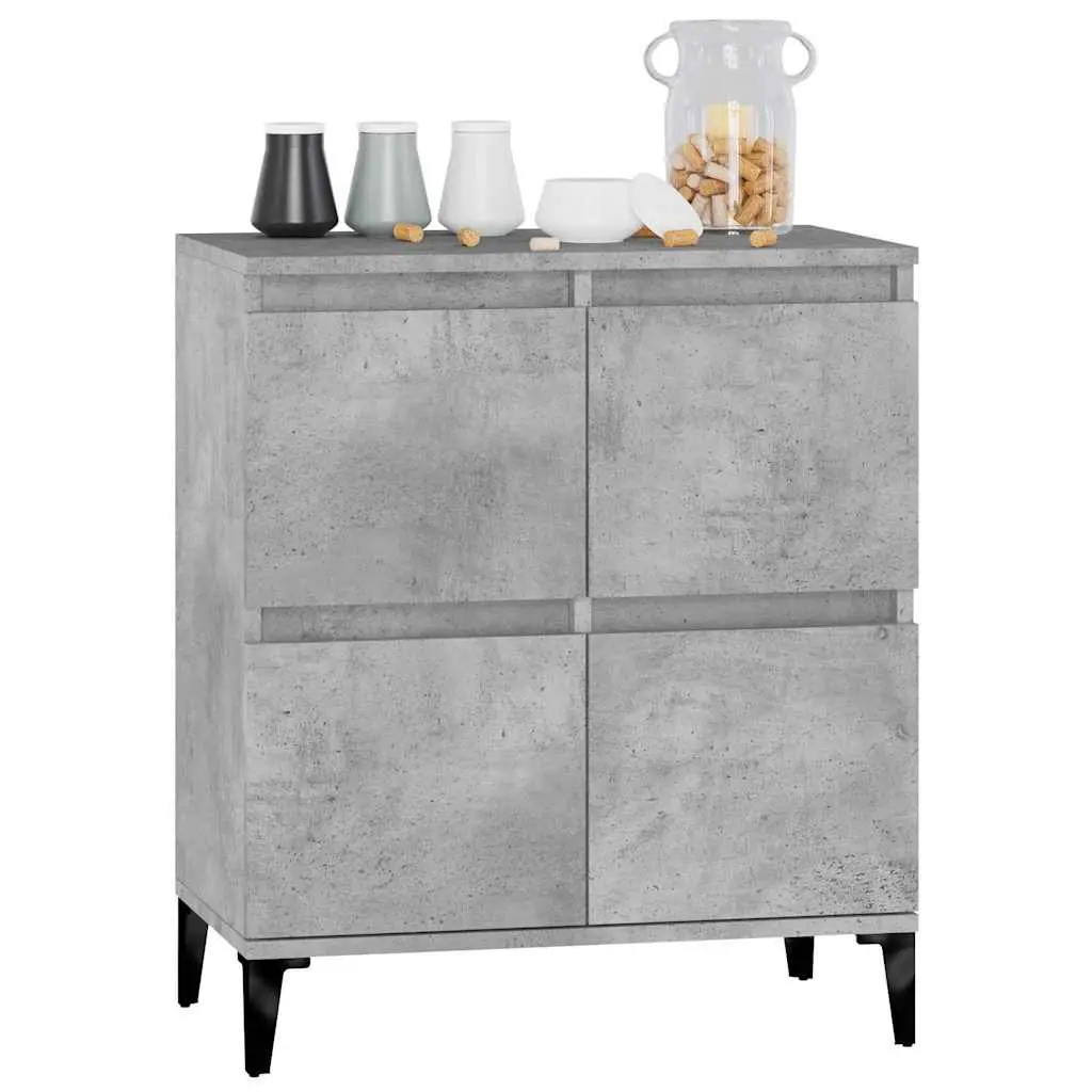 Grey Sideboard Storage Cabinet Engineered Wood Buffet Furniture Home Decor