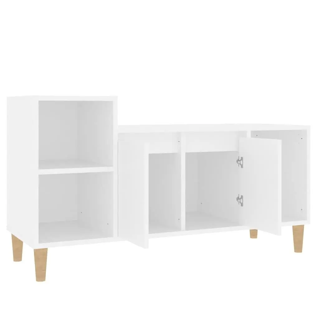TV Cabinet Media Storage Unit 100 x 35 x 55 cm White Engineered Wood