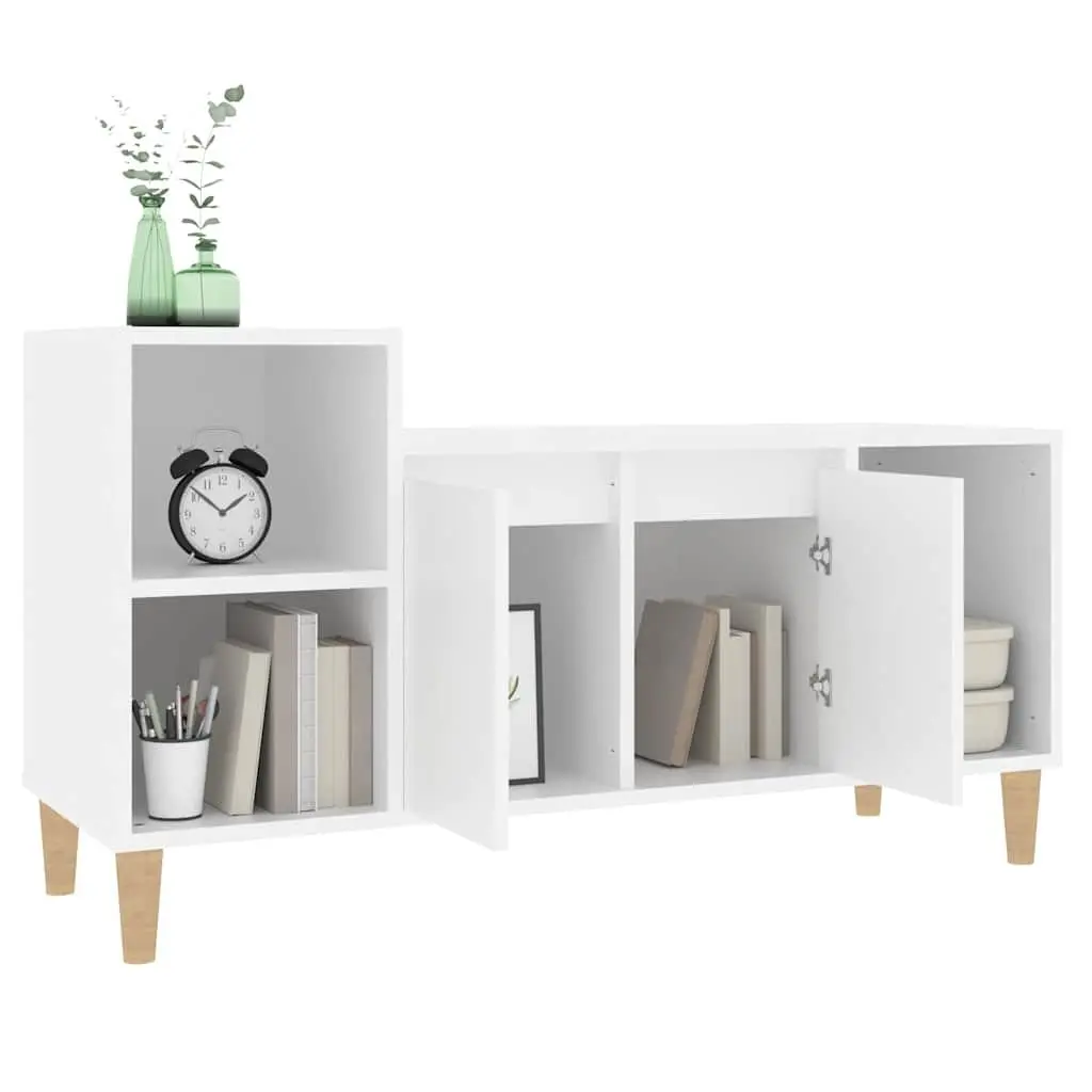 TV Cabinet Media Storage Unit 100 x 35 x 55 cm White Engineered Wood