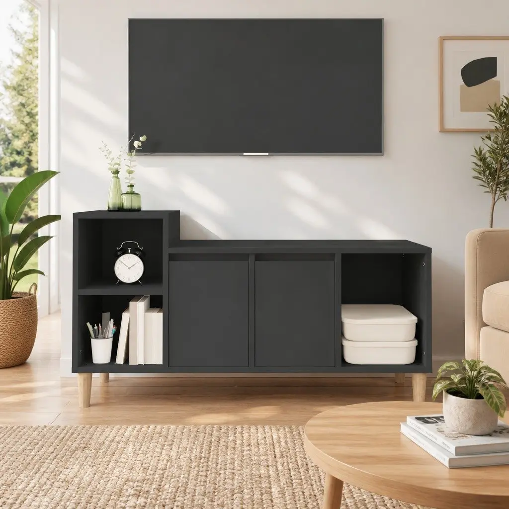 Black TV Cabinet for Organized Storage Solutions