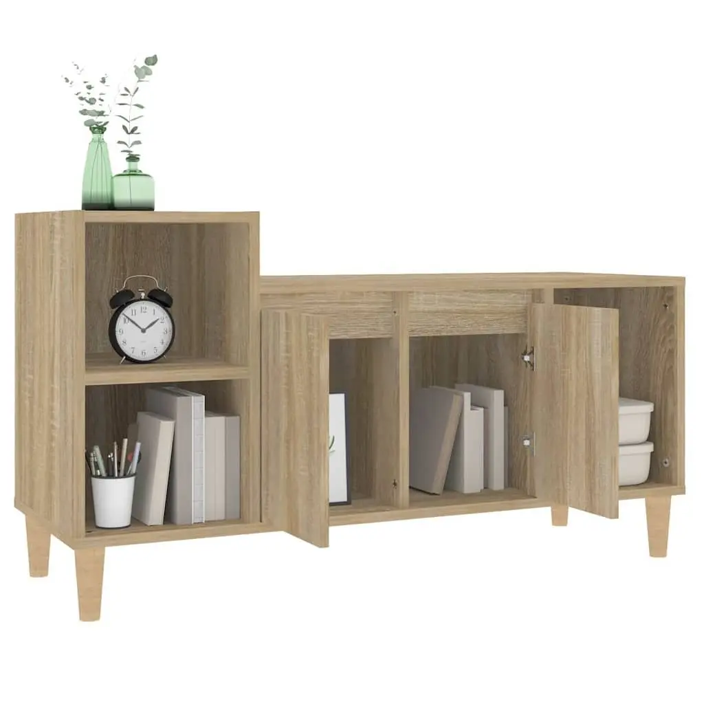 TV Cabinet Media Storage Unit 100cm Brown Engineered Wood Sonoma Oak Style