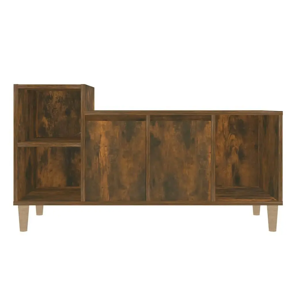 TV Cabinet Smoked Oak Storage Unit Media Console 100x35x55cm