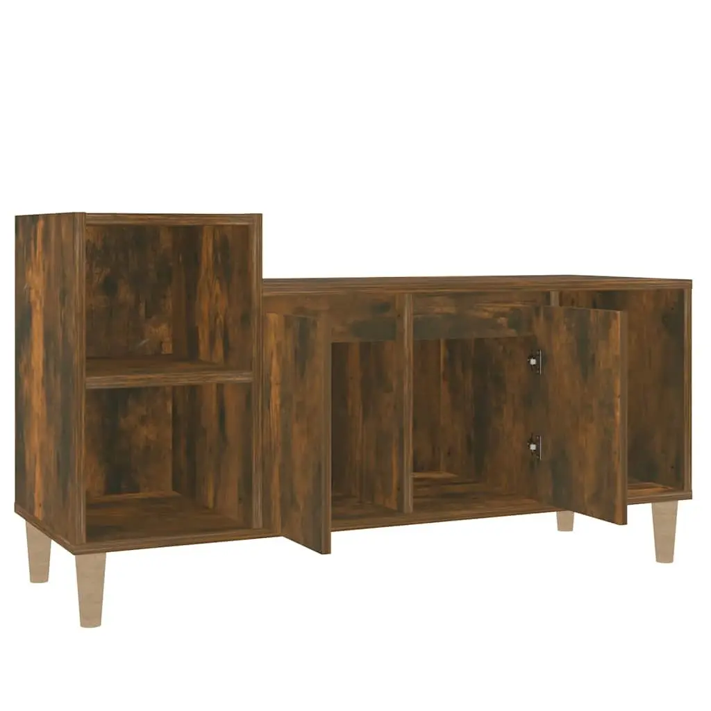 TV Cabinet Smoked Oak Storage Unit Media Console 100x35x55cm