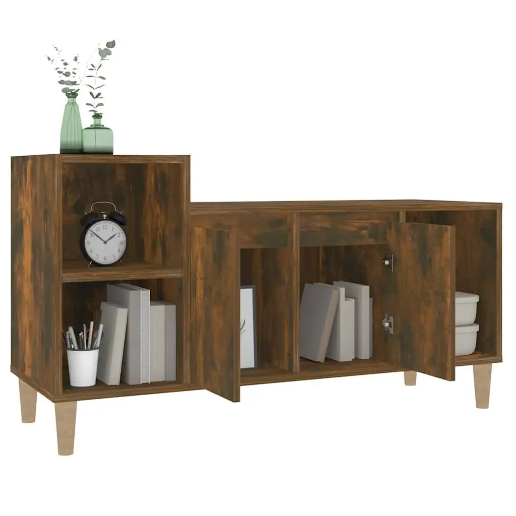 TV Cabinet Smoked Oak Storage Unit Media Console 100x35x55cm