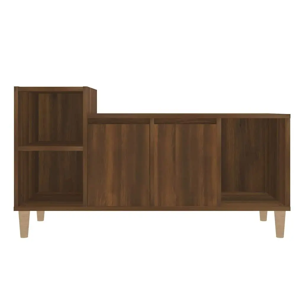 TV Cabinet Brown Oak 100x35x55cm Media Storage Unit Engineered Wood Furniture