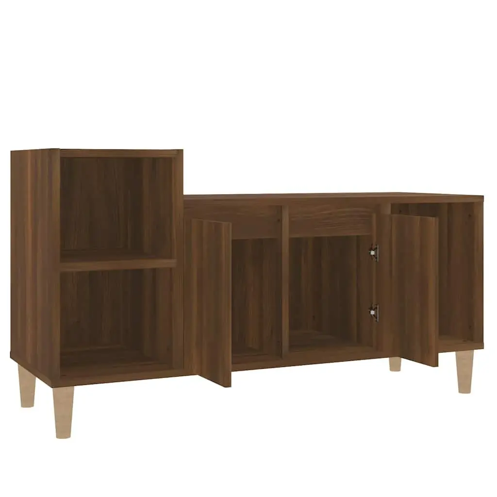 TV Cabinet Brown Oak 100x35x55cm Media Storage Unit Engineered Wood Furniture