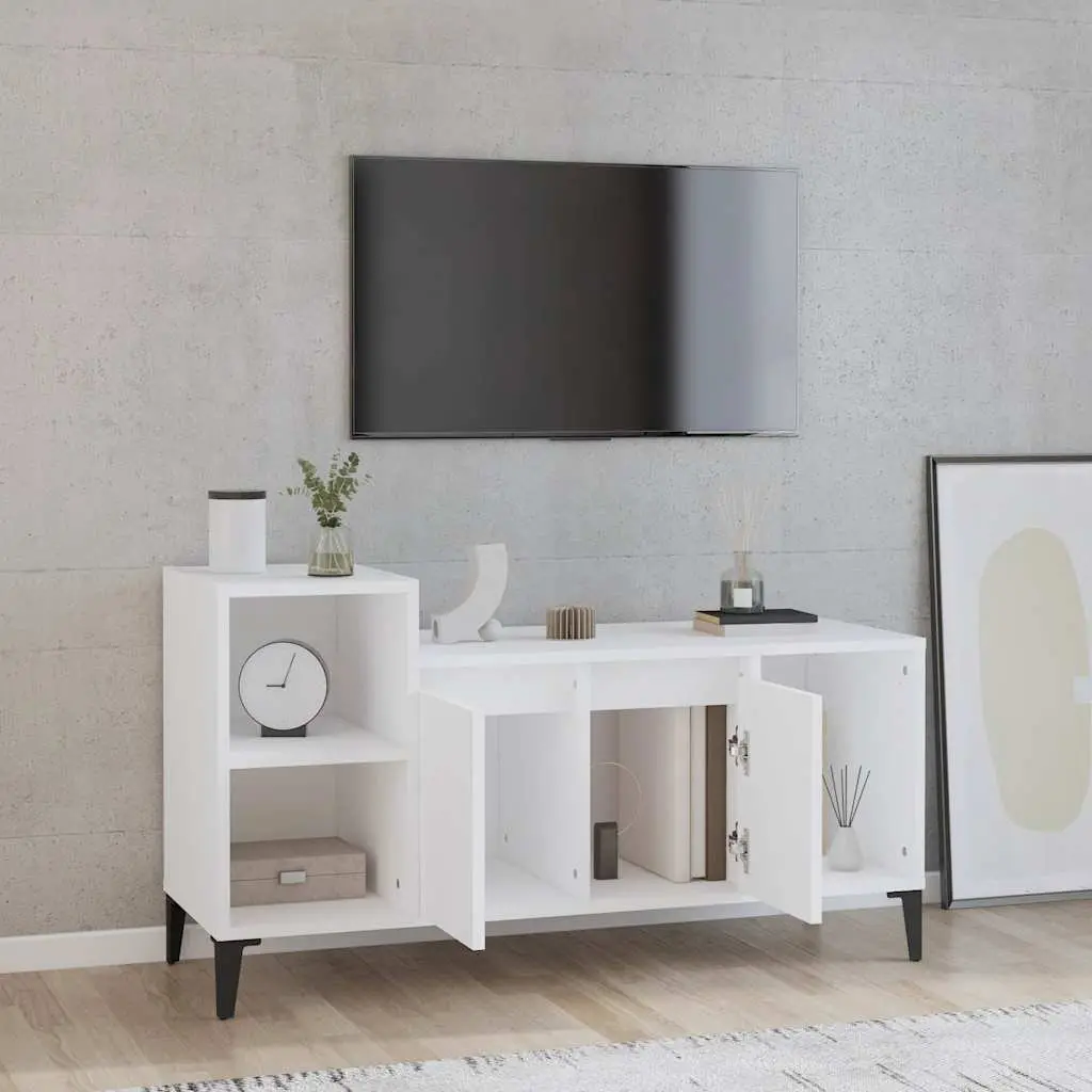 White TV Cabinet with Smart Storage Solutions
