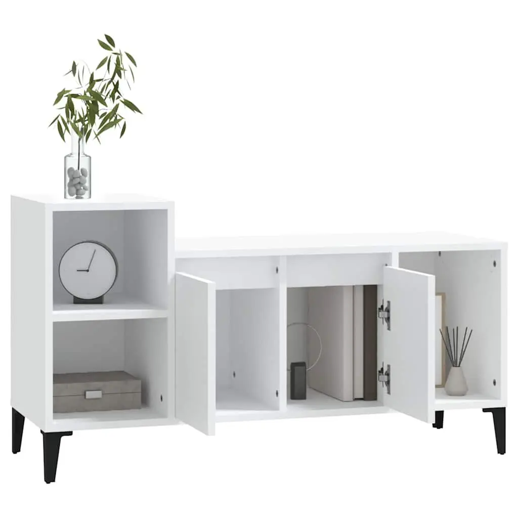 White TV Cabinet with Smart Storage Solutions