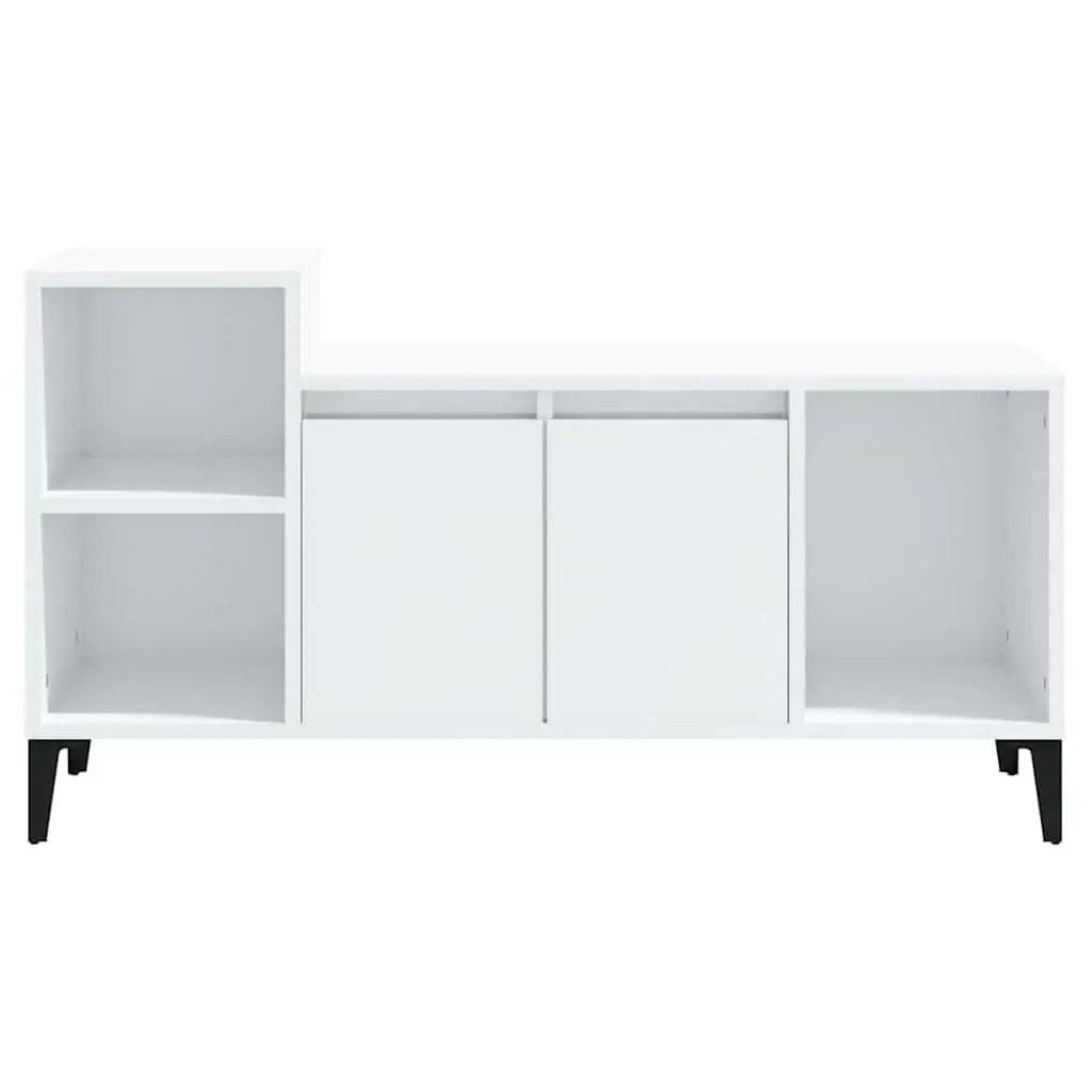 TV Cabinet Media Storage Unit 100cm White High Gloss Engineered Wood