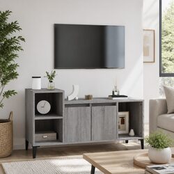 Warm Grey Sonoma Engineered Wood Media Storage Unit