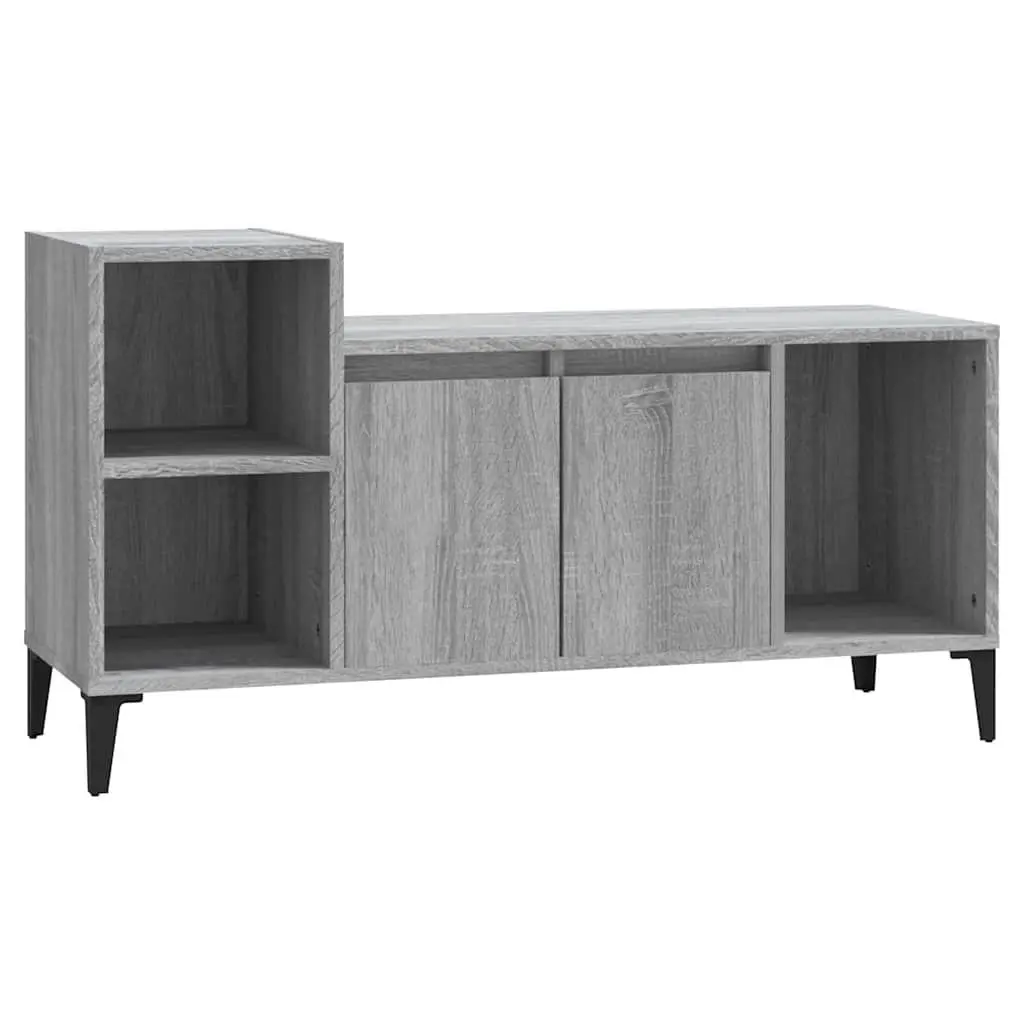 TV Cabinet Grey Sonoma Engineered Wood Storage Unit Media Console 100x35x55cm