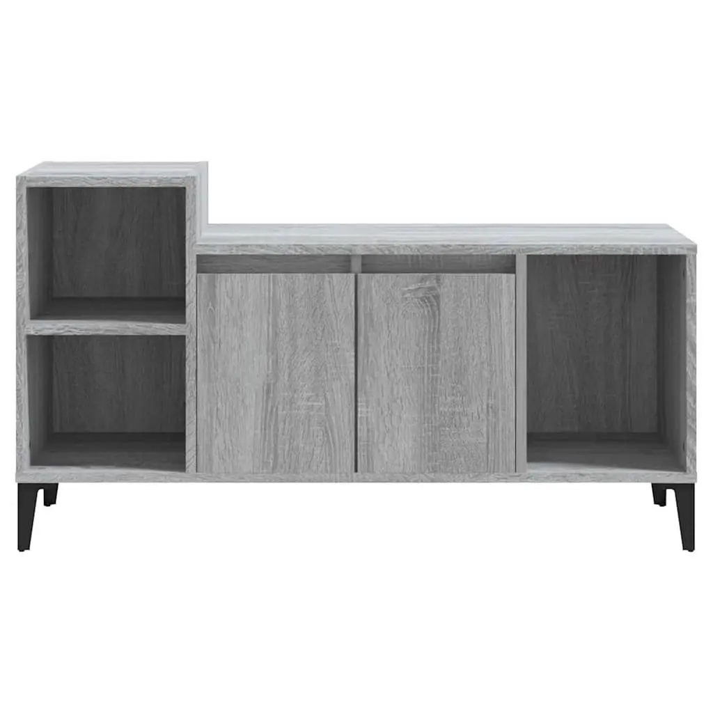 TV Cabinet Grey Sonoma Engineered Wood Storage Unit Media Console 100x35x55cm