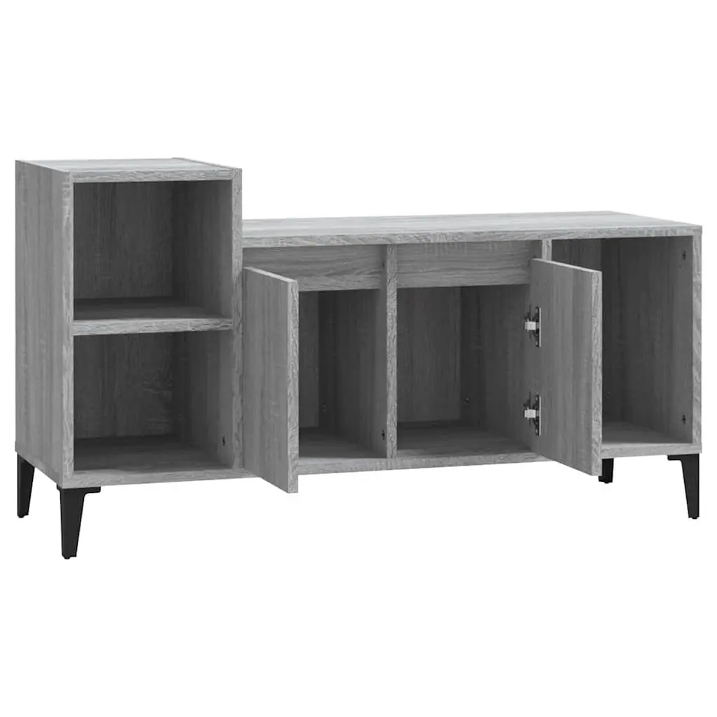 TV Cabinet Grey Sonoma Engineered Wood Storage Unit Media Console 100x35x55cm