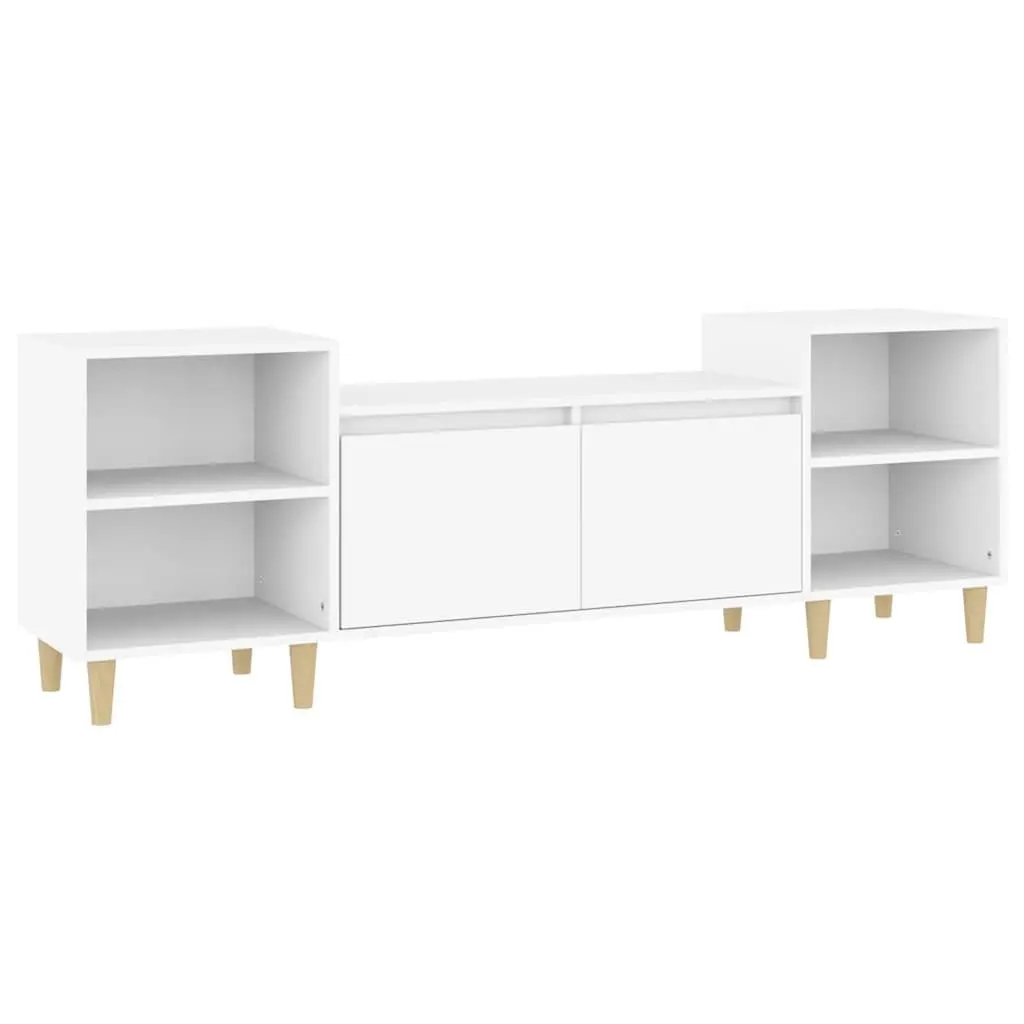 TV Cabinet Media Unit 160x35x55 cm White Engineered Wood Storage Compartments