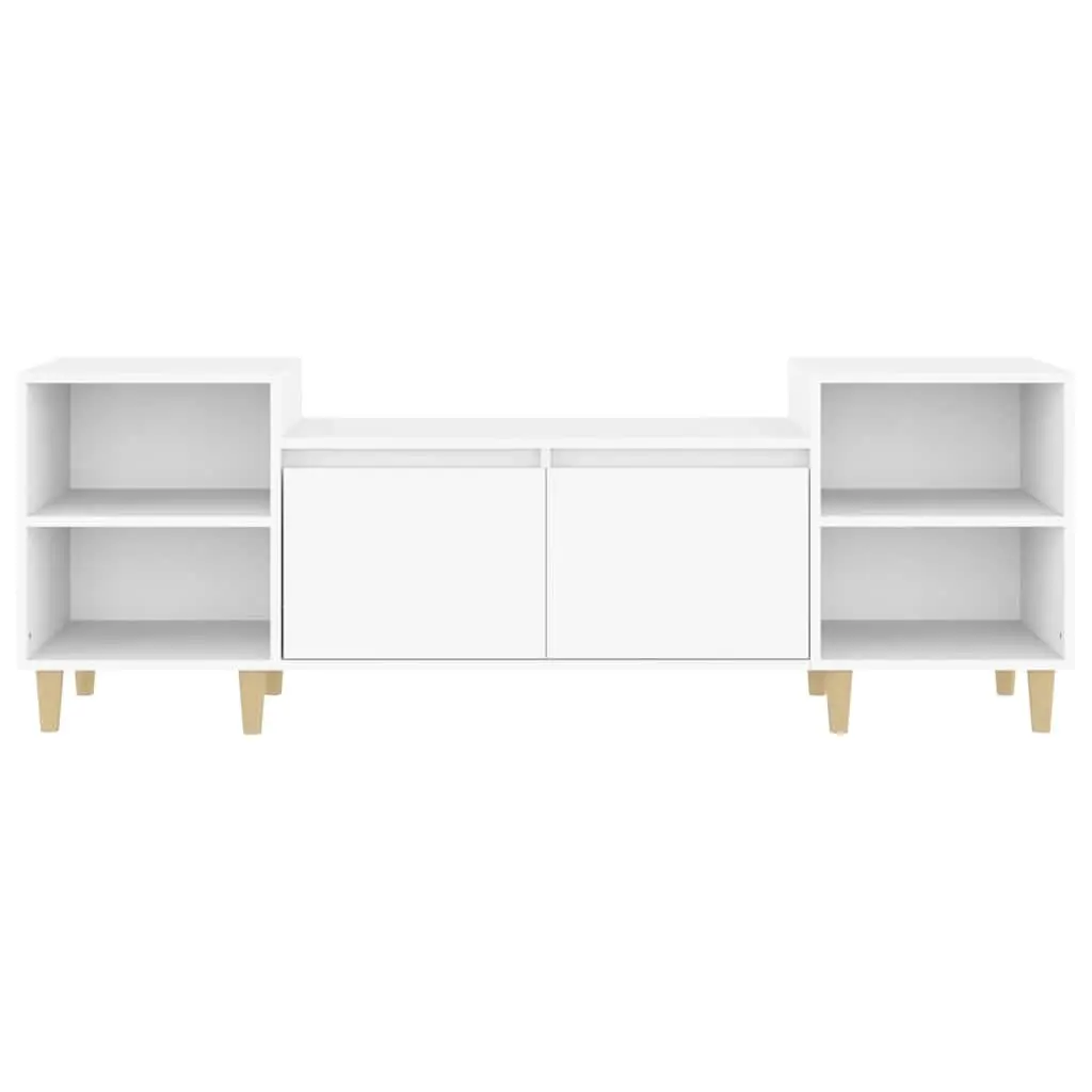TV Cabinet Media Unit 160x35x55 cm White Engineered Wood Storage Compartments