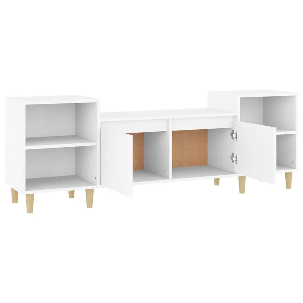 TV Cabinet Media Unit 160x35x55 cm White Engineered Wood Storage Compartments