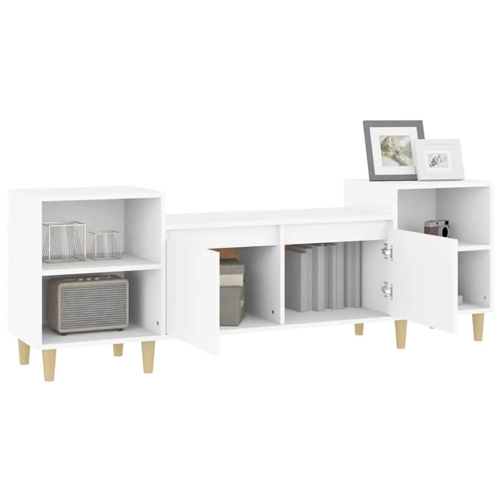 TV Cabinet Media Unit 160x35x55 cm White Engineered Wood Storage Compartments