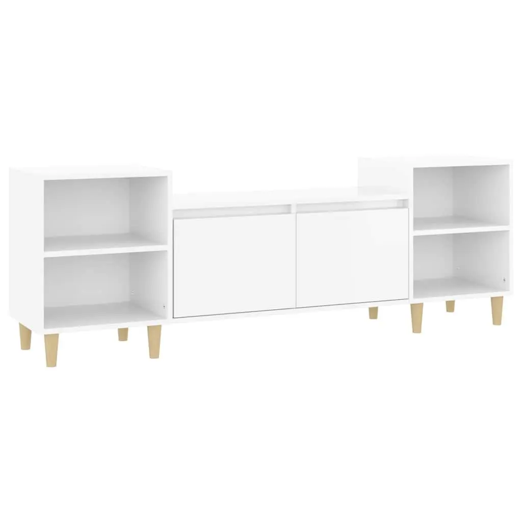 High Gloss White TV Cabinet with Ample Storage