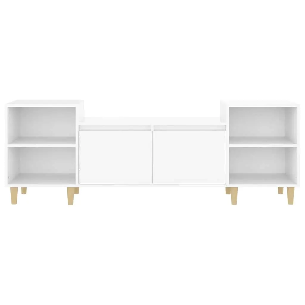 High Gloss White TV Cabinet with Ample Storage