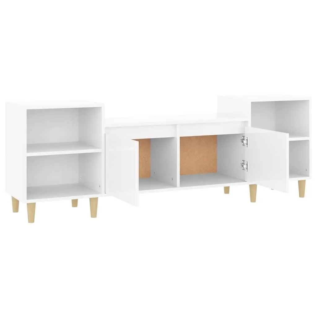 High Gloss White TV Cabinet with Ample Storage