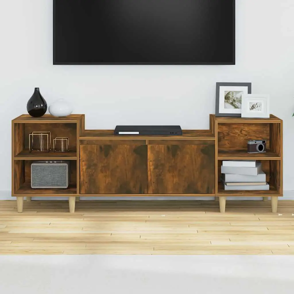 TV Cabinet Engineered Wood Media Unit Storage Compartment 160x35x55cm Brown