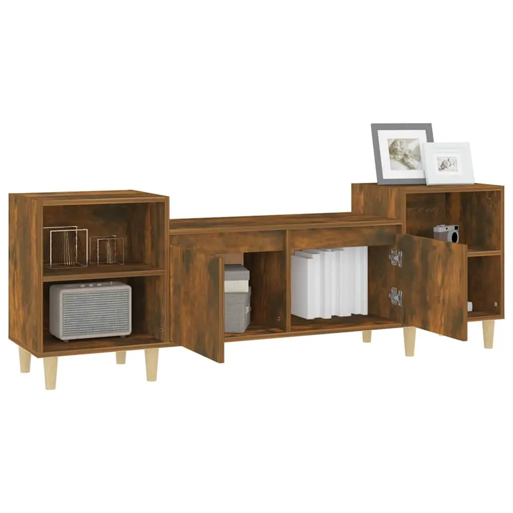 TV Cabinet Engineered Wood Media Unit Storage Compartment 160x35x55cm Brown