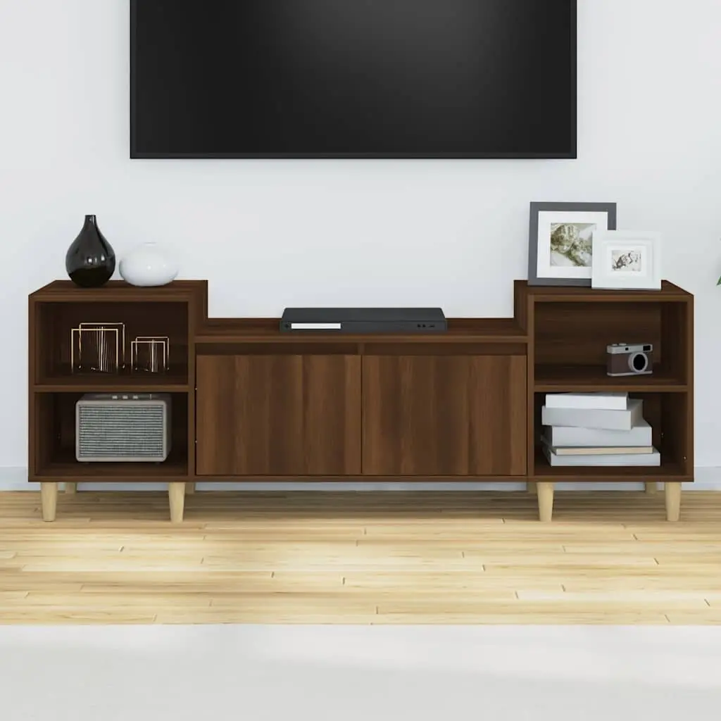 TV Cabinet Media Storage Unit 160cm Brown Oak Engineered Wood