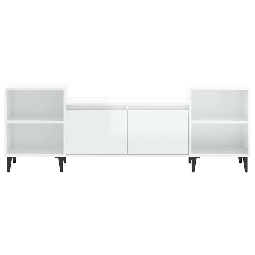 TV Cabinet High Gloss White 160x35x55 cm Storage Unit Media Stand Engineered