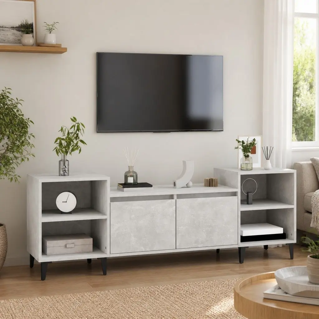 Grey TV Cabinet for Storage and Display