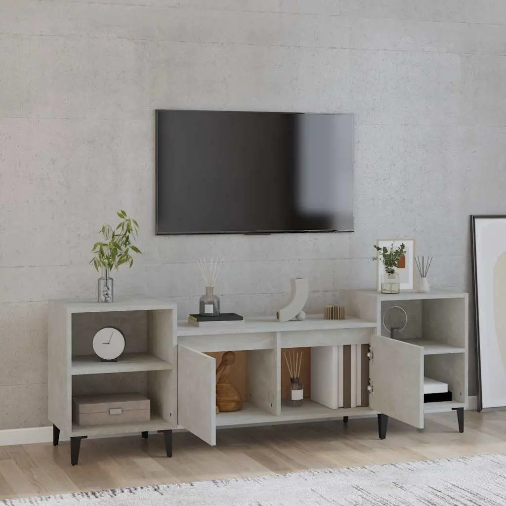 Grey TV Cabinet for Storage and Display