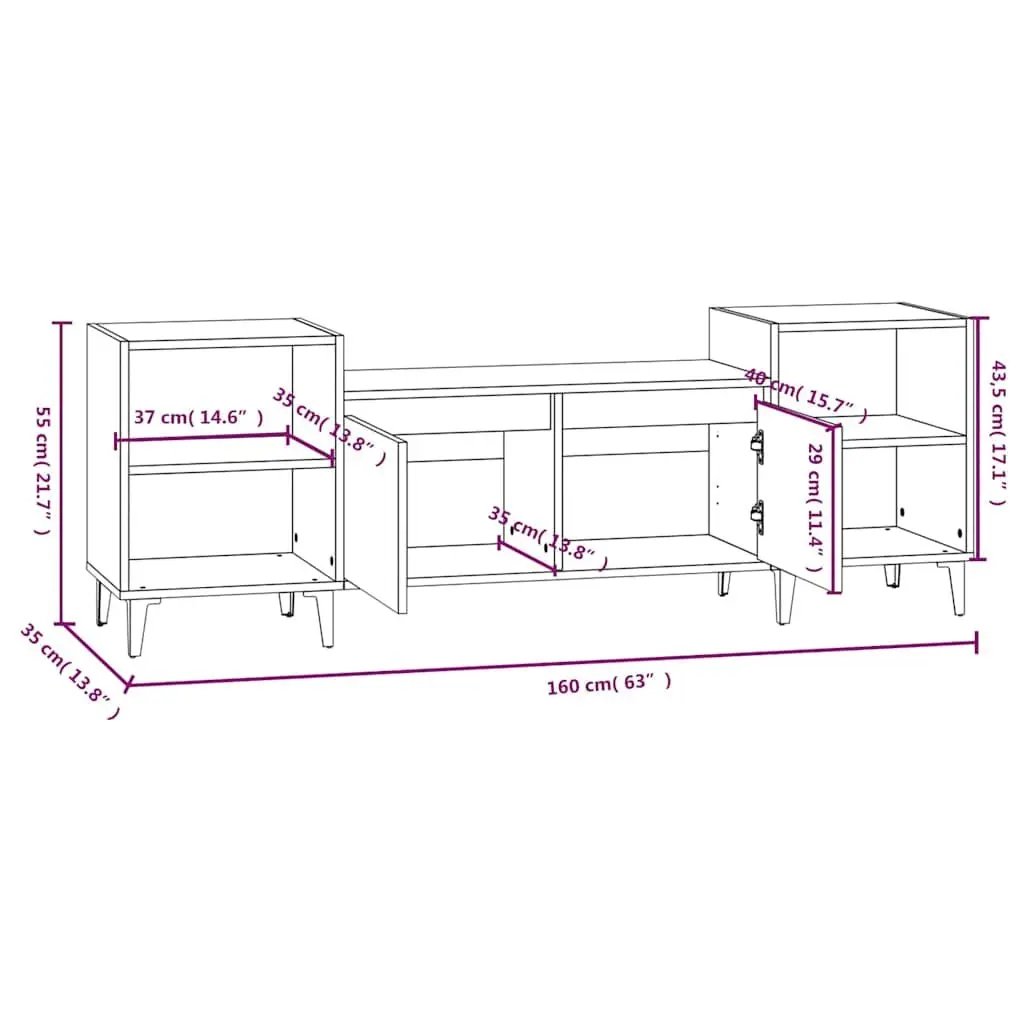 Grey TV Cabinet for Storage and Display
