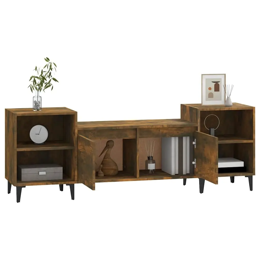 Engineered Wood TV Stand Storage Brown 160x35x55cm Living Room