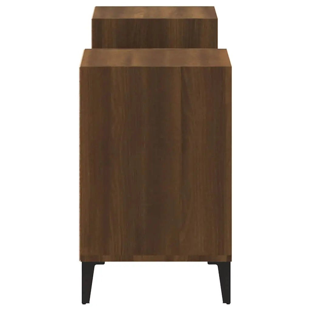 TV Cabinet Media Unit 160x35x55cm Brown Oak 6 Compartments Storage Engineered Wood