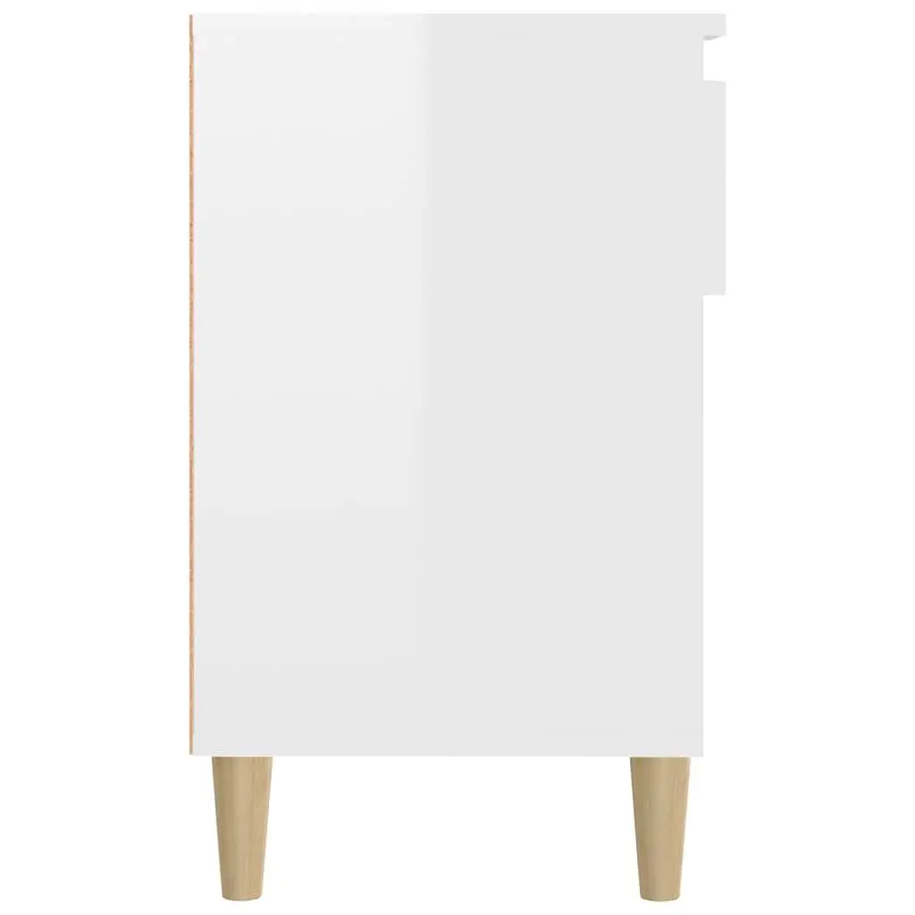 Shoe Storage Cabinet High Gloss White Engineered Wood 6 Compartments Durable Organiser
