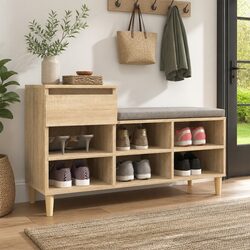 Practical Brown Shoe Cabinet with 6 Compartments