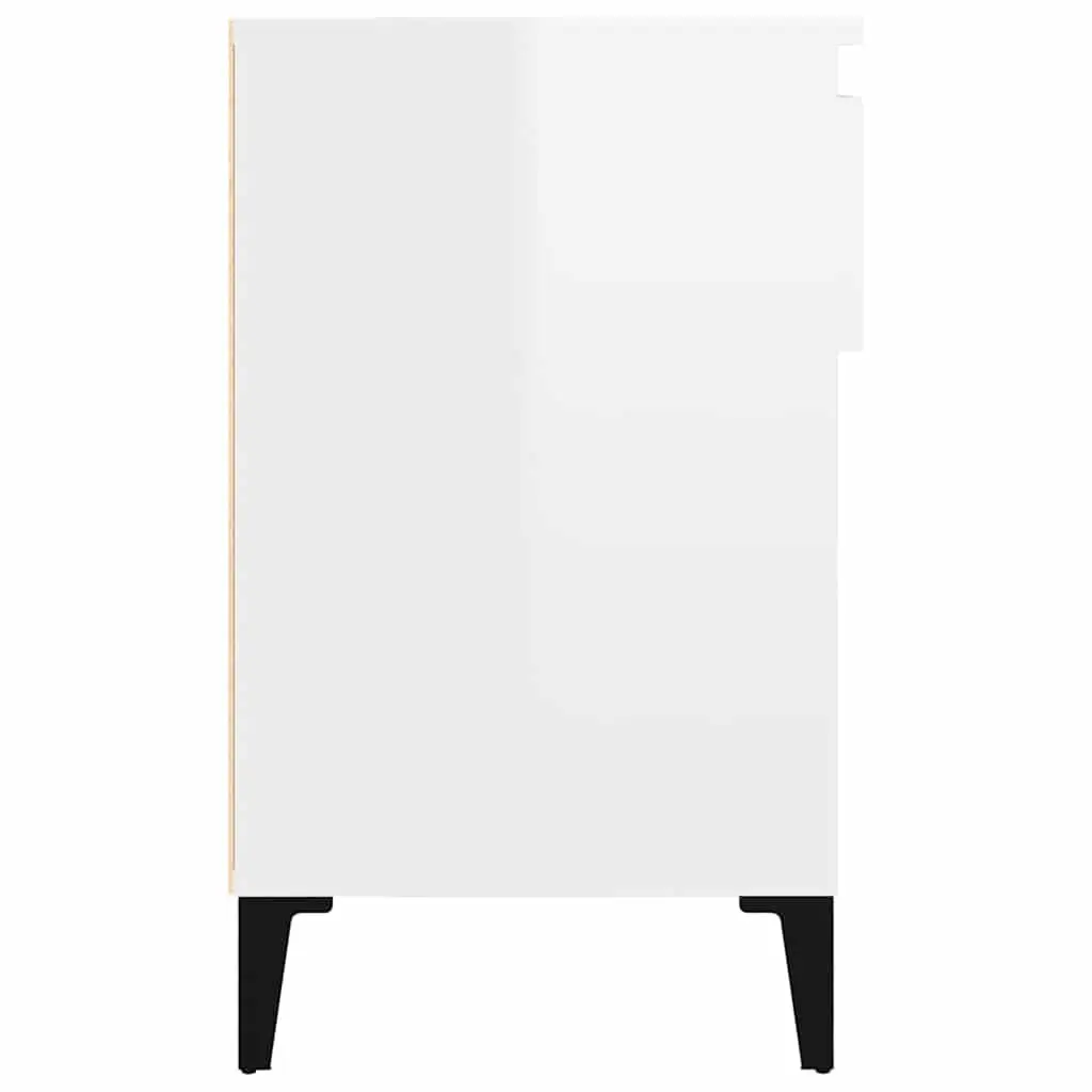 Shoe Cabinet Storage Organiser 102x36x60cm White High Gloss Engineered Wood