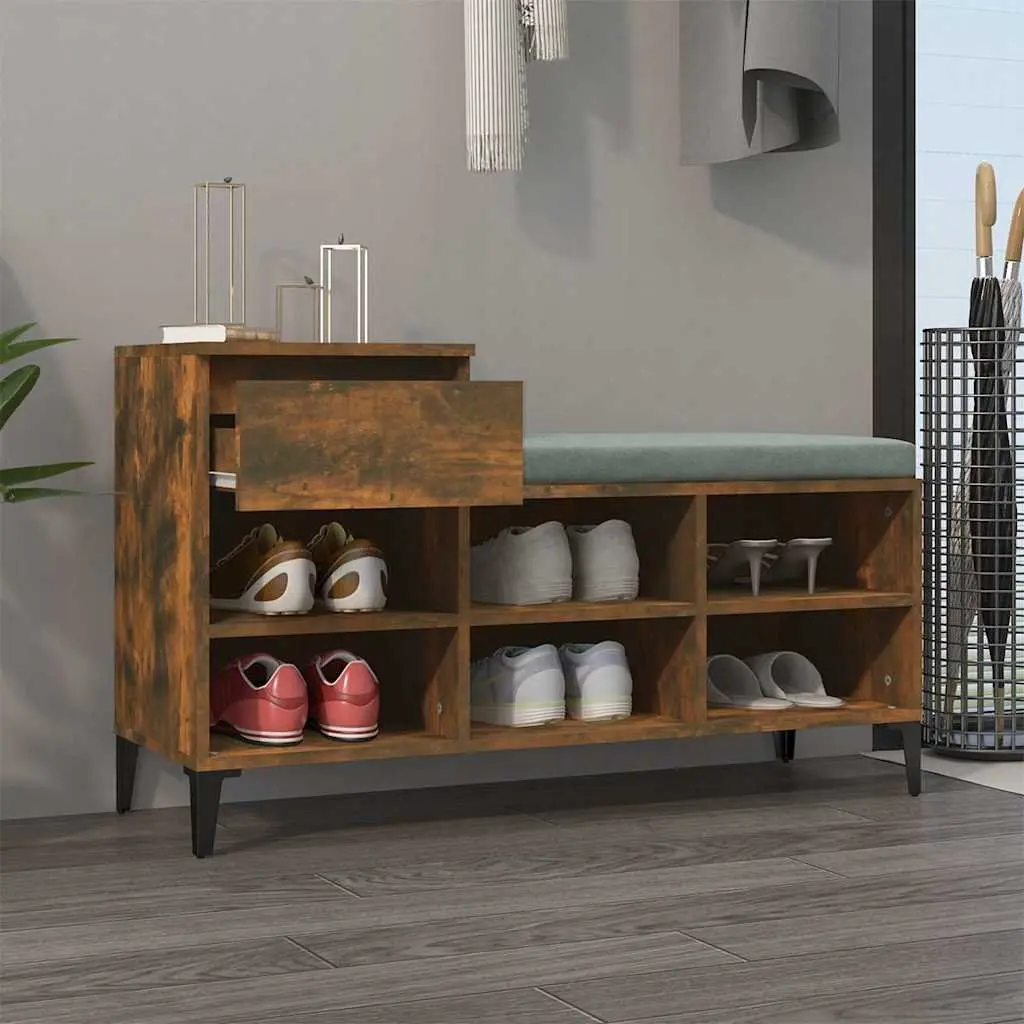 Shoe Organiser Cabinet with 6 Compartments and Drawer Engineered Wood Brown