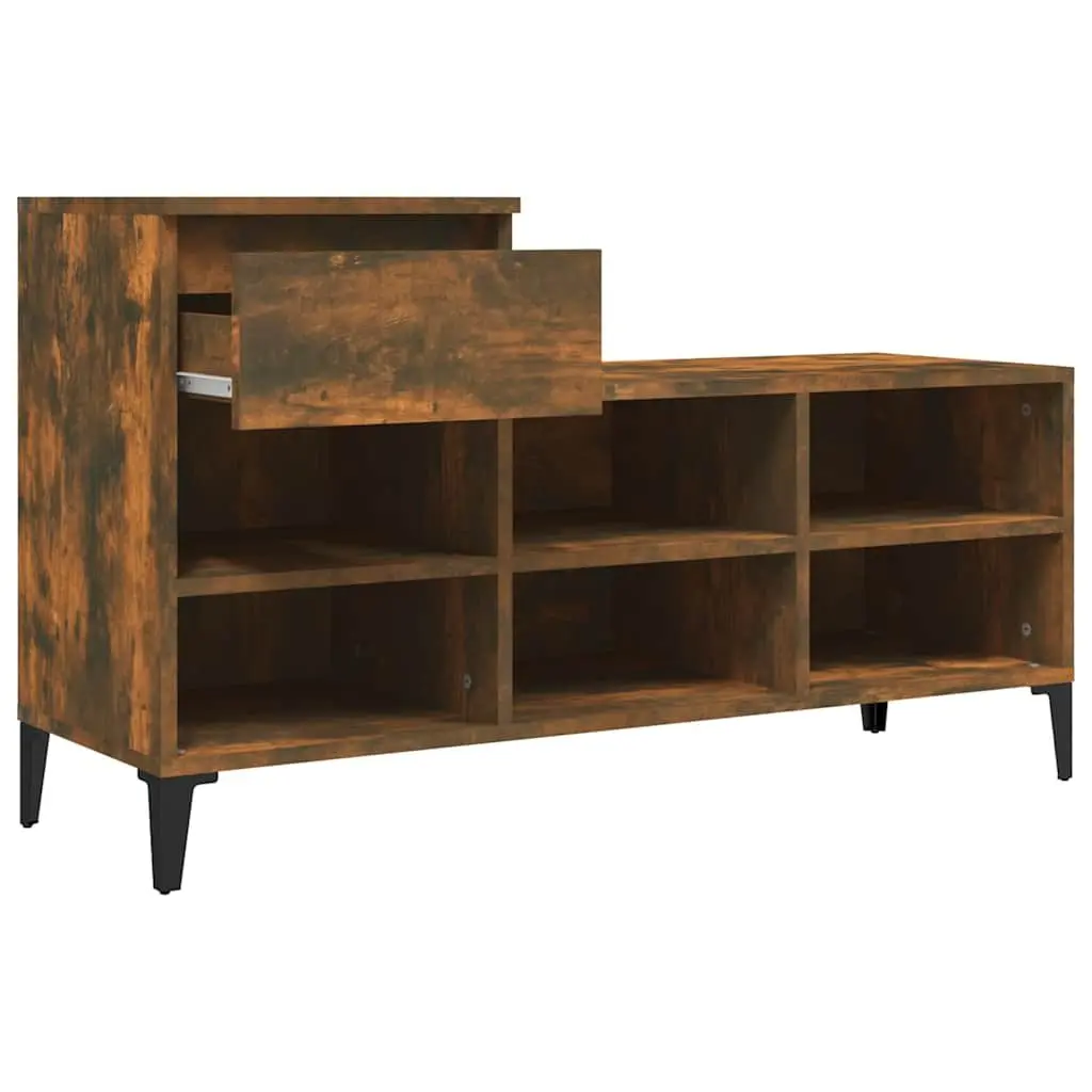 Shoe Organiser Cabinet with 6 Compartments and Drawer Engineered Wood Brown