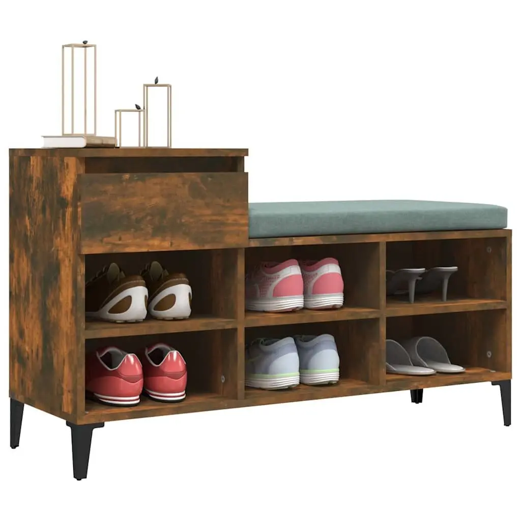 Shoe Organiser Cabinet with 6 Compartments and Drawer Engineered Wood Brown