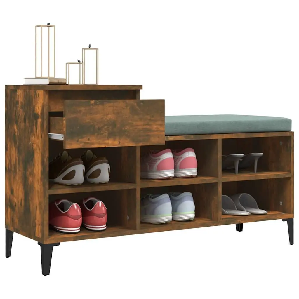 Shoe Organiser Cabinet with 6 Compartments and Drawer Engineered Wood Brown