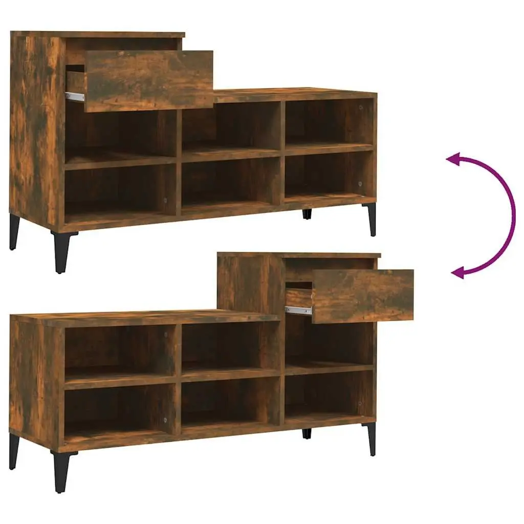 Shoe Organiser Cabinet with 6 Compartments and Drawer Engineered Wood Brown