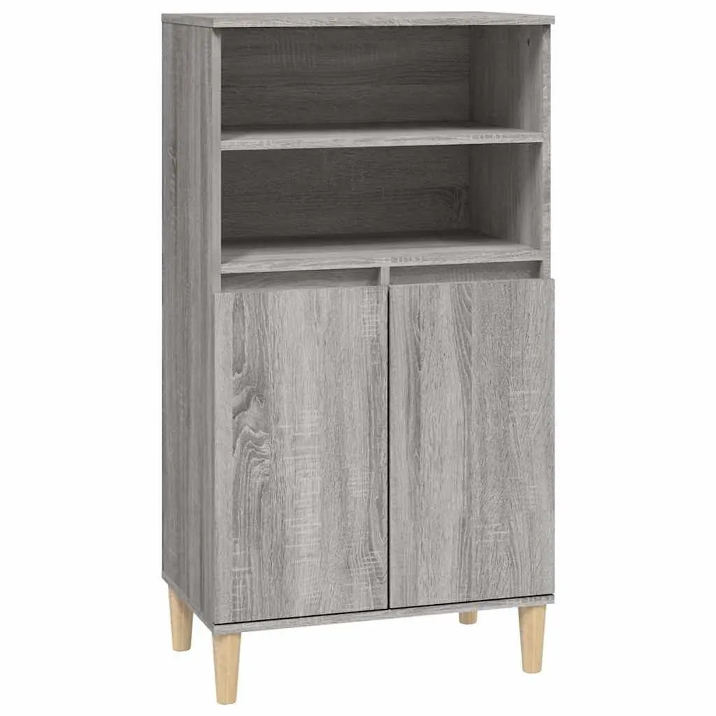 Grey Sonoma Highboard Sideboard Storage Cabinet Engineered Wood 60x36x110cm