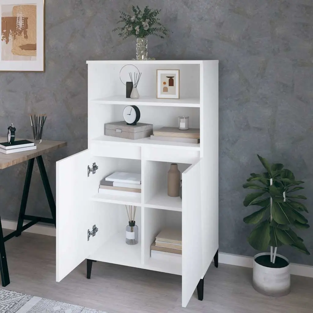 White Highboard Storage Cabinet