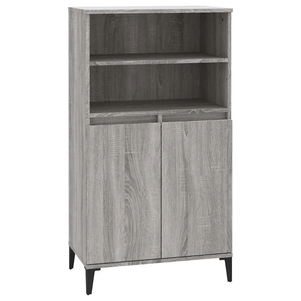 Grey Sonoma Highboard with Storage Compartments