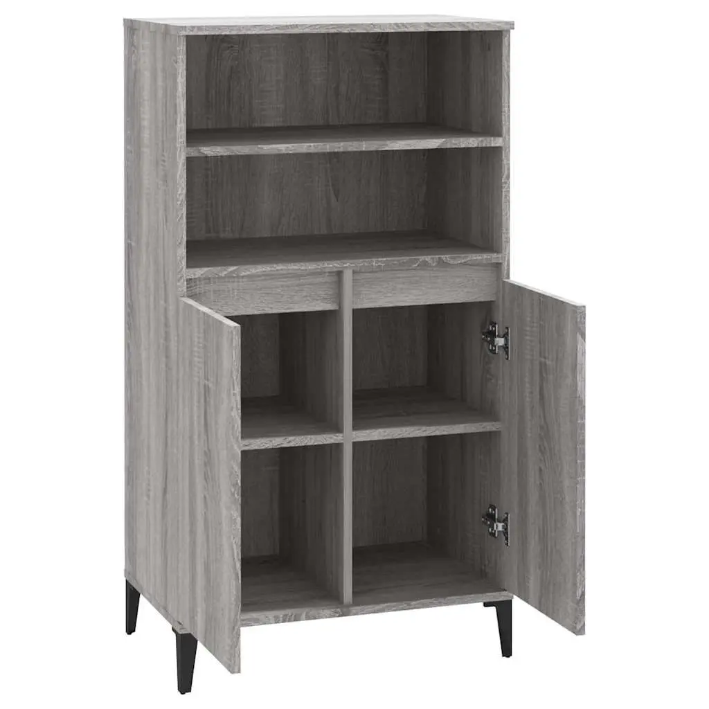 Grey Sonoma Highboard with Storage Compartments