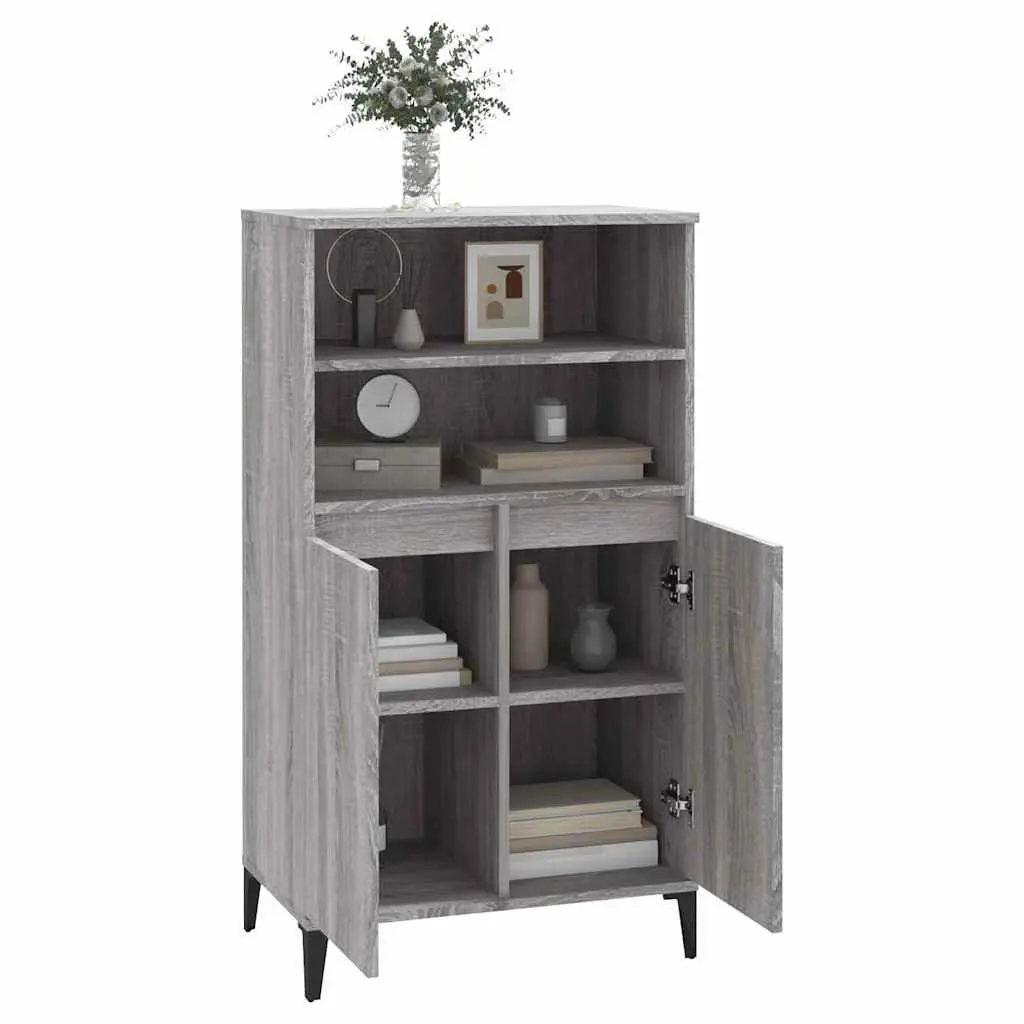 Grey Sonoma Highboard with Storage Compartments