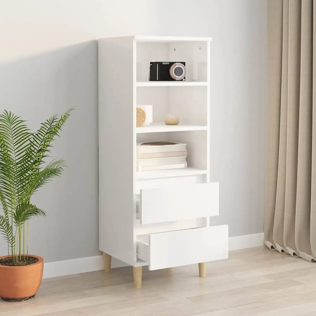 Highboard Storage Cabinet with Wood Feet