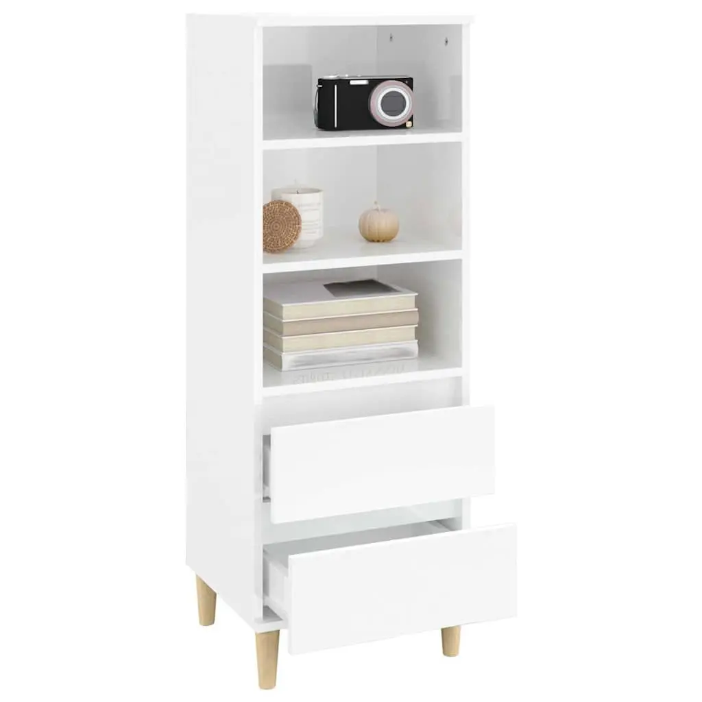 Highboard Storage Cabinet with Wood Feet