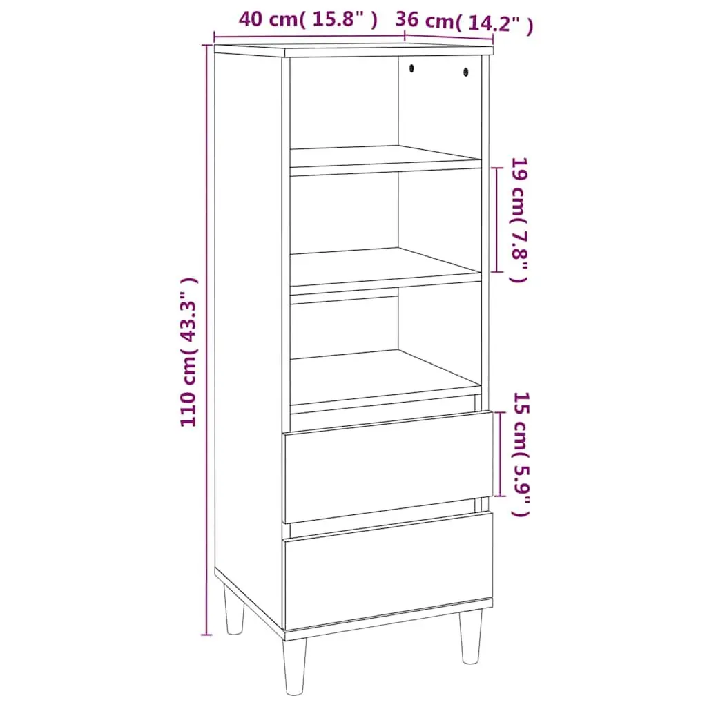 Grey Highboard with Ample Storage Space